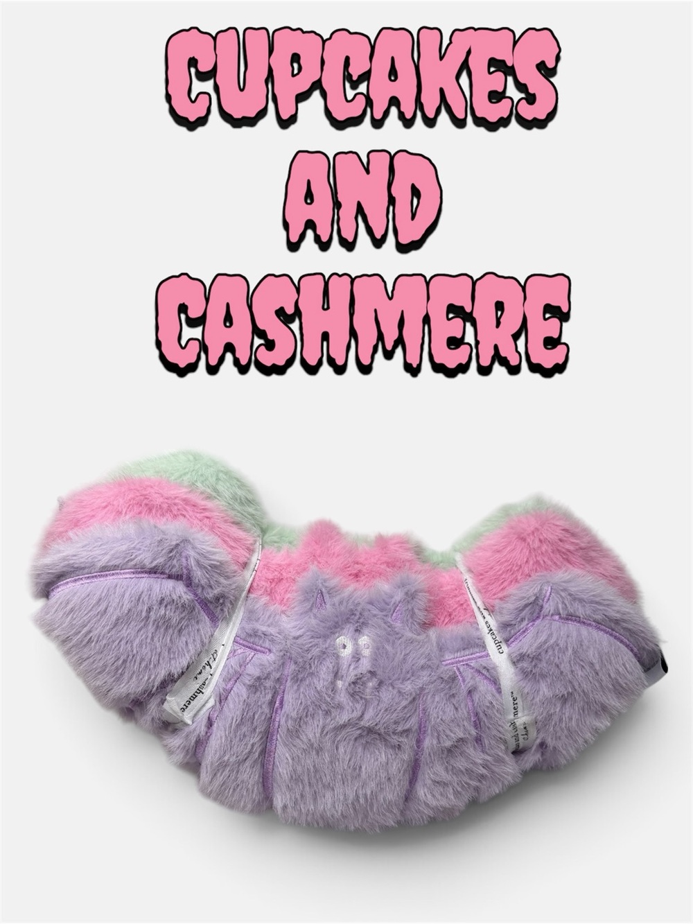 Cupcakes & Cashmere Pillows Pastel Halloween Faux Fur 3 pc set Bat Cozy Spooky